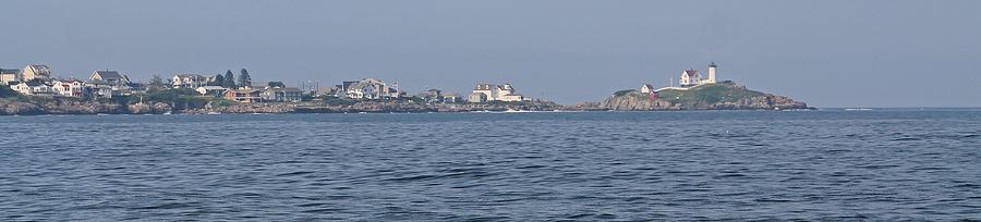 Nubble Lighthouse from Long Sands Beach Panorama Photograph by Michael Saunders