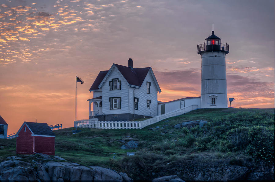 Nubble Lighthouse At Dawn Photograph by At Lands End Photography | Fine ...