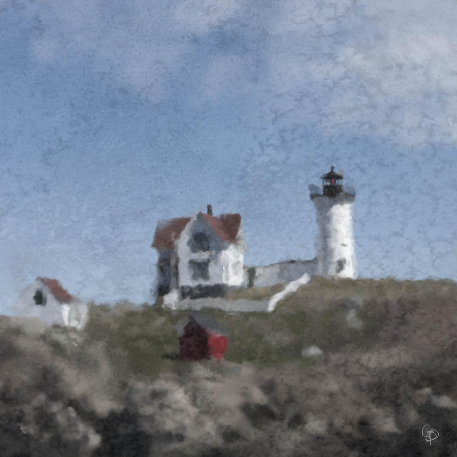 Nubble Lighthouse Digital Art by George Pennington