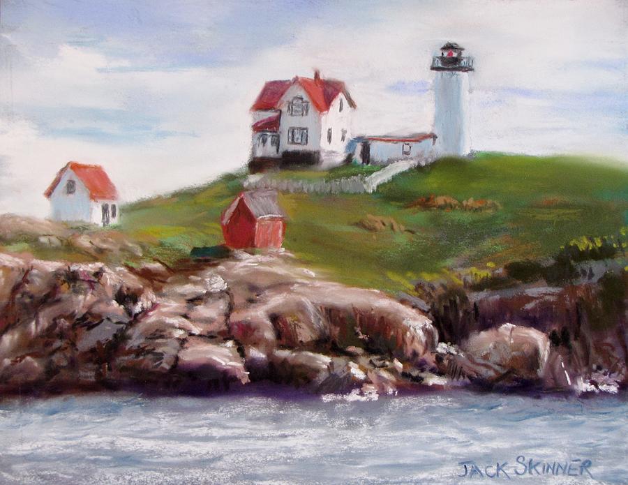 Nubble Lighthouse in Pastel Painting by Jack Skinner