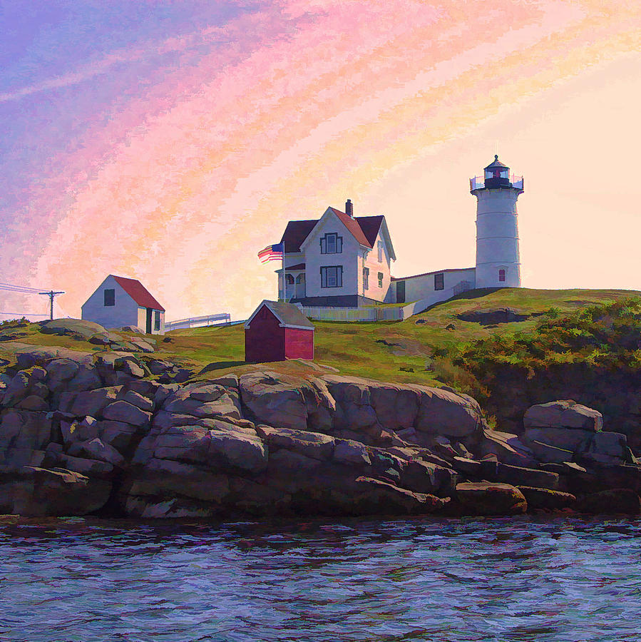 Nubble Lighthouse - York Maine Photograph by David Russell - Pixels