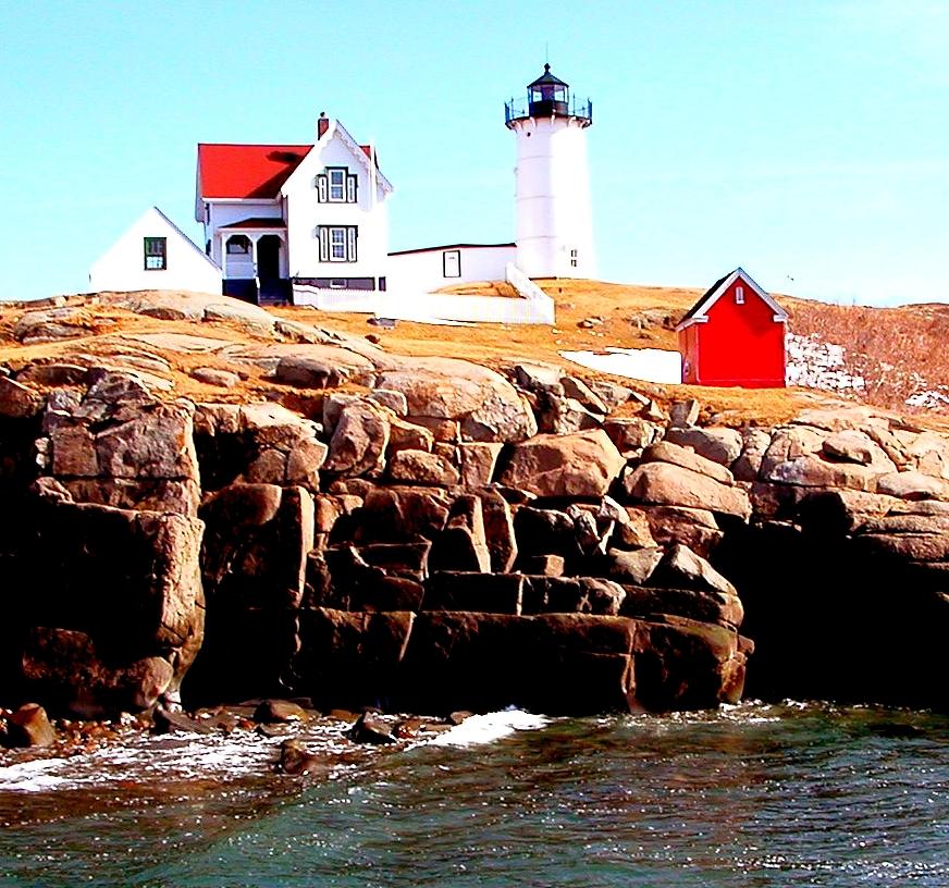 Nubble Lighthouse On a Clear Day Photograph by Nina-Rosa Dudy