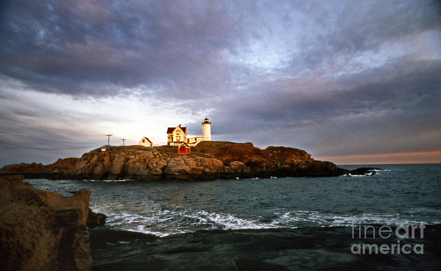 Nubble Lighthouse Photograph by Skip Willits
