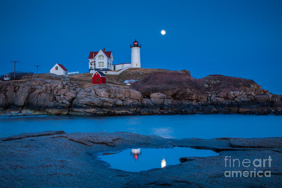Nubble Moon Photograph by Susan Cole Kelly