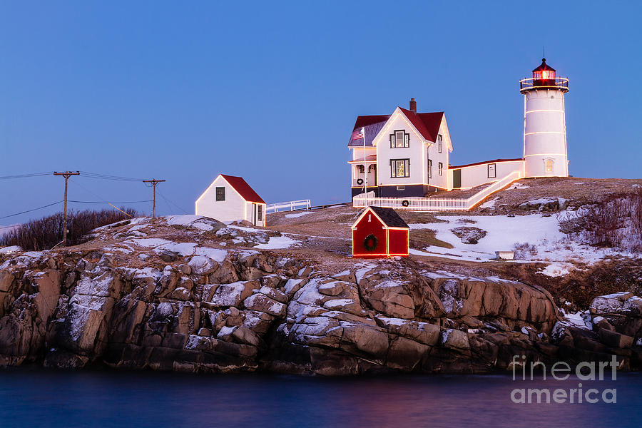 Nubble Twilight York Maine Photograph by Dawna Moore Photography