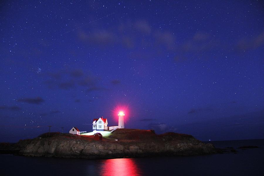 Nubble Under The Stars Photograph by Andrea Galiffi