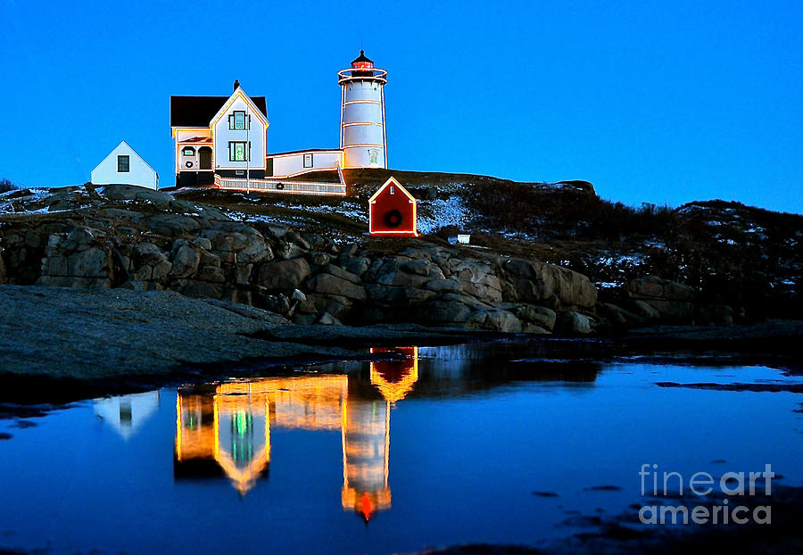 Nubble's Reflection Photograph by Greg Kretschmar