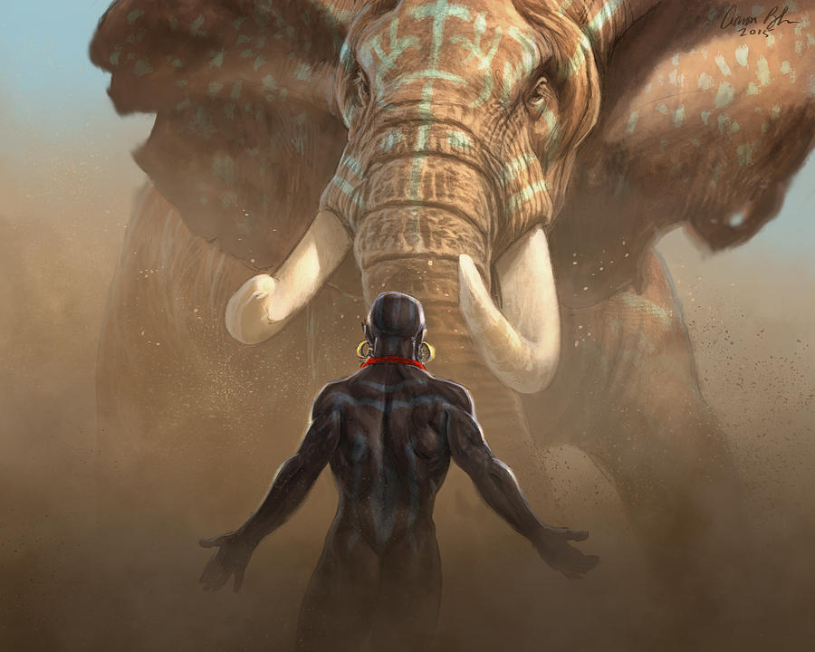 Elephant Digital Art - Nubian Warriors by Aaron Blaise