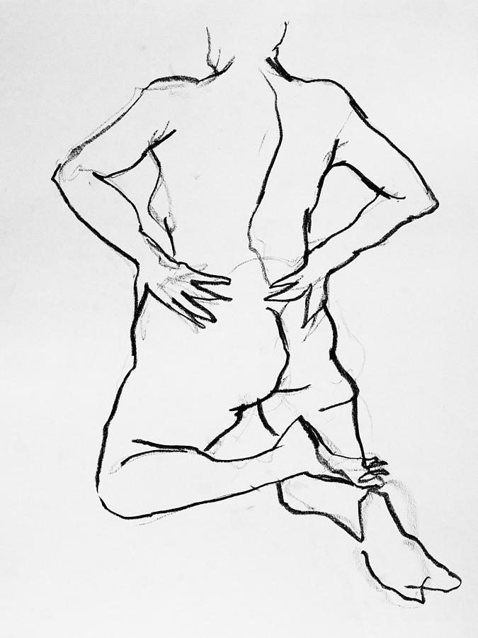 Life Drawing - Nude-005 by Olusha Permiakoff