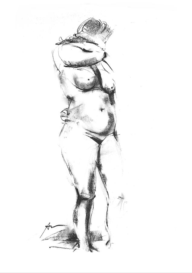 Nude 008 Drawing by Ani Gallery