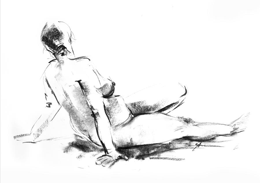 Nude 011 Drawing by Ani Gallery