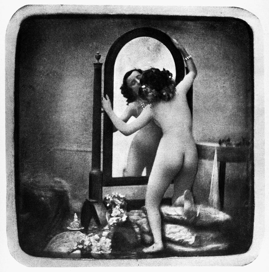 NUDE AND MIRROR, c1850 Photograph by Granger