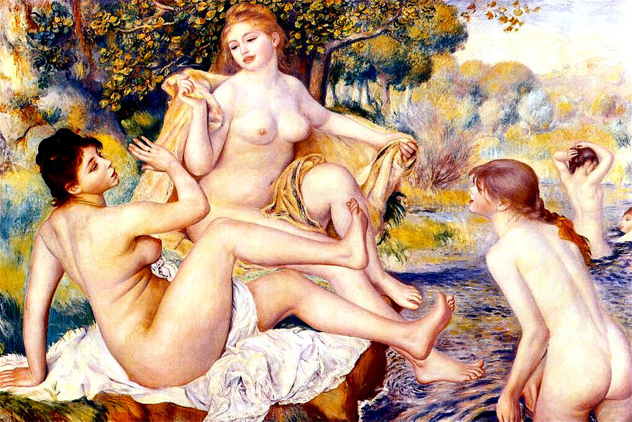 Nude Bathers Digital Art by Pierre-Auguste Renoir