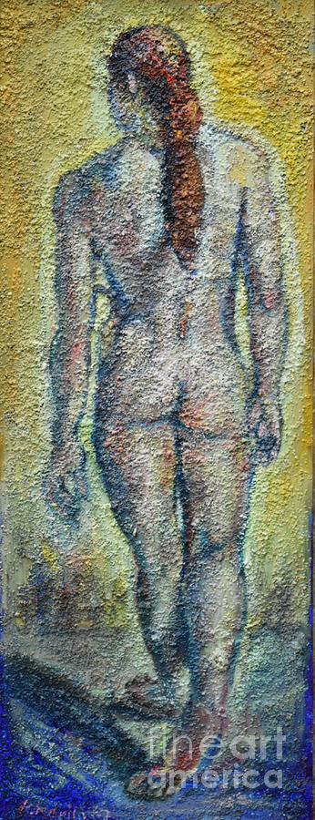 Nude Brunet Painting by Raija Merila