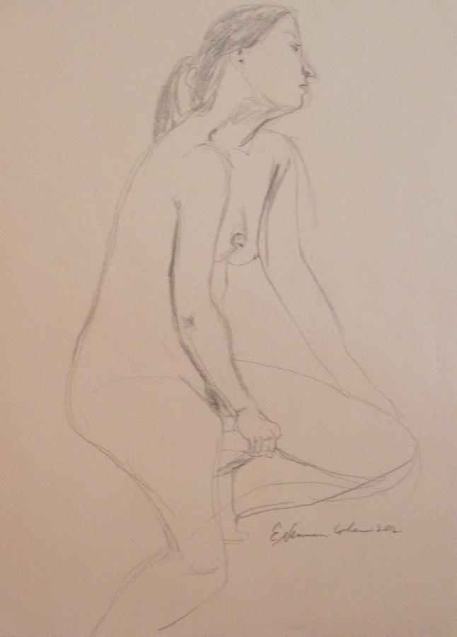 Nude Despair Drawing by Esther Newman-Cohen