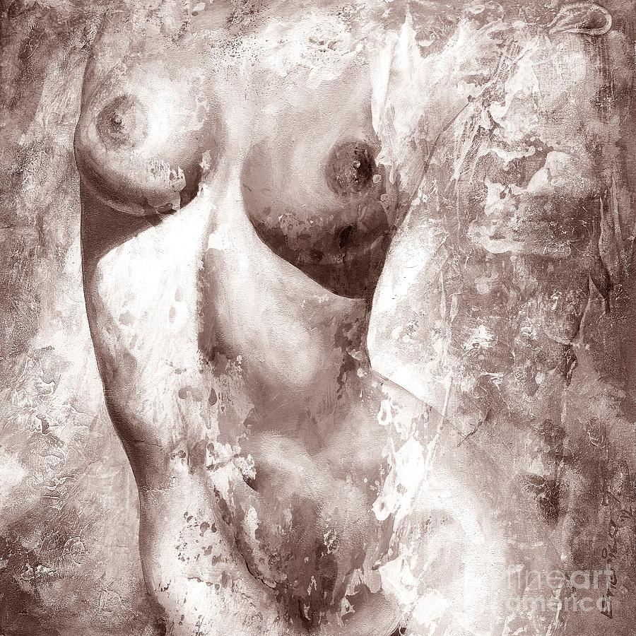 Erotic details - Digital gray color version Painting by Emerico Imre Toth