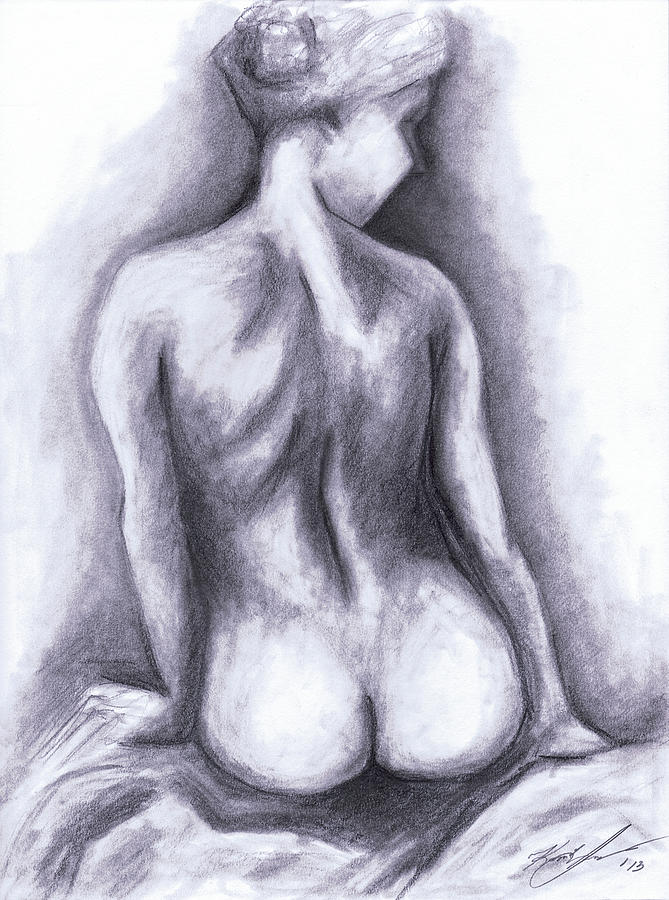 Nude Drawing 01 Drawing by Kamil Swiatek