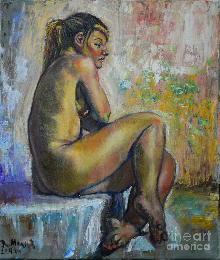 Nude Eva 1 Painting by Raija Merila