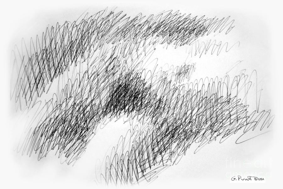 Nude Female Abstract Drawings 1 Drawing by Gordon Punt