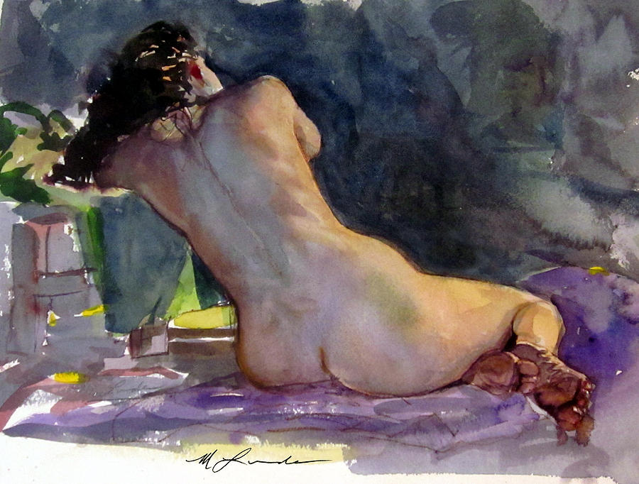 Nude Female Back Painting by Mark Lunde