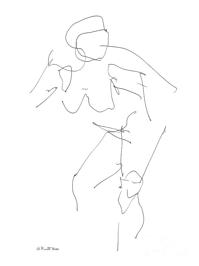 Nude Female Drawings 14 Drawing by Gordon Punt