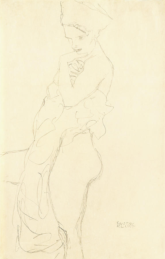 Nude Painting by Gustav Klimt