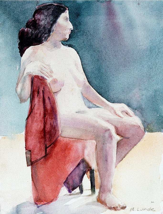 Nude in Chair Painting by Mark Lunde