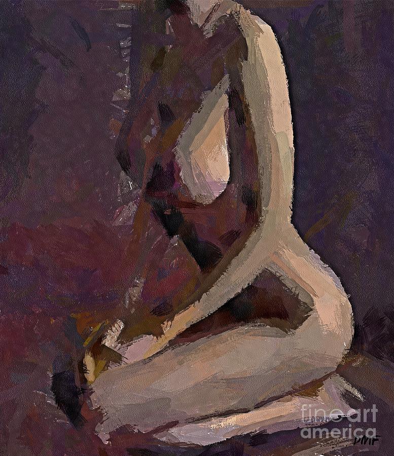 Nude in Purple Painting by Dragica  Micki Fortuna
