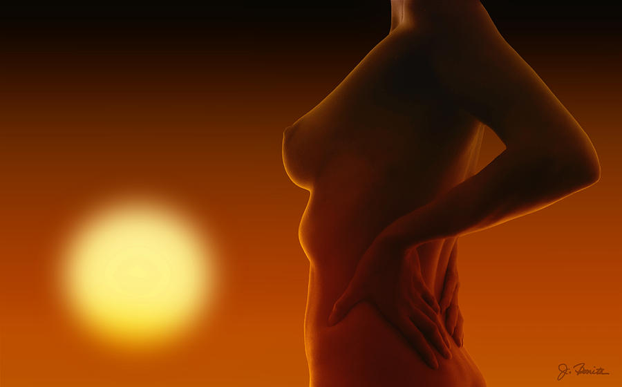 Sunset Photograph - Nude in the Sunset by Joe Bonita