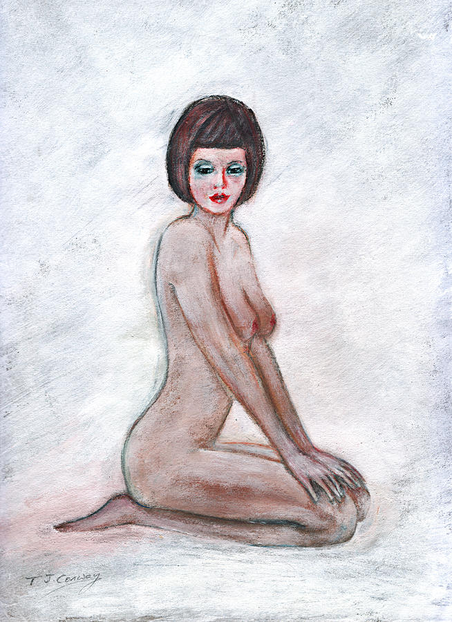 Nude in the white room Painting by Tom Conway