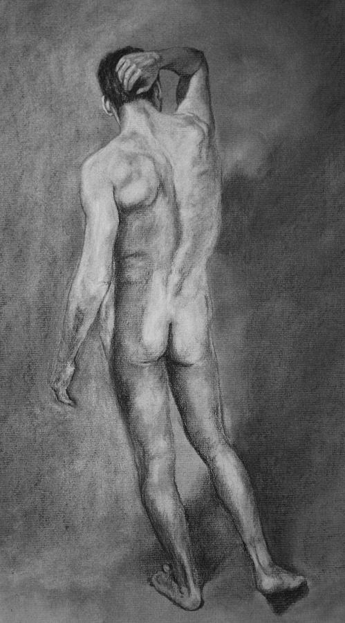 Nude Male Drawing by Rachel Bochnia