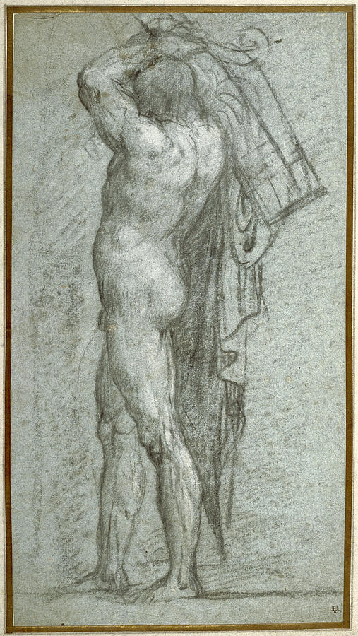 Titian Painting - Nude Man Carrying a Rudder on His Shoulder by Titian