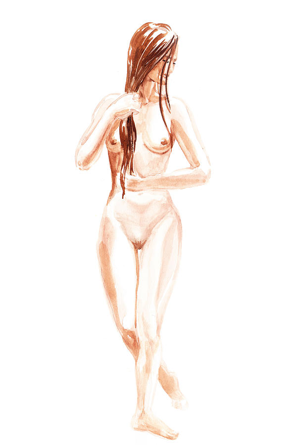 Nude Model Gesture XIII Morning Flow Painting by Irina Sztukowski