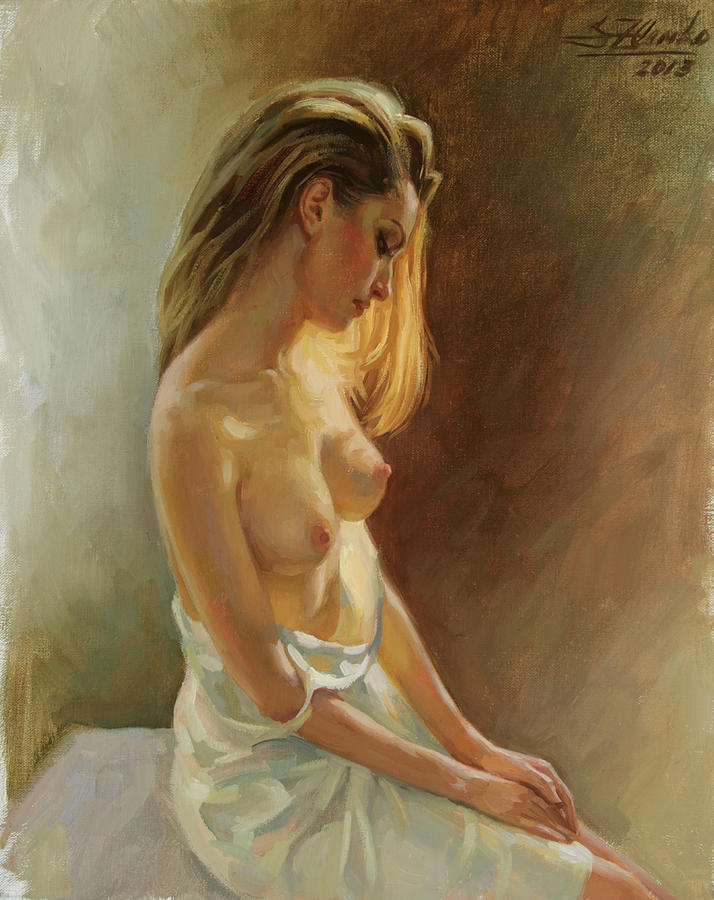 Nude model Painting by Serguei Zlenko