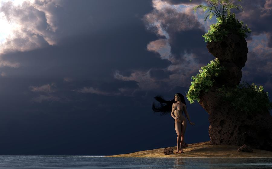 Nude on a Beach Digital Art by Kaylee Mason
