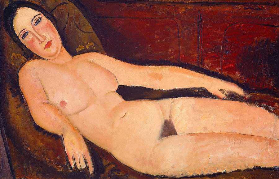 Nude on a Divan Painting by Amedeo Modigliani