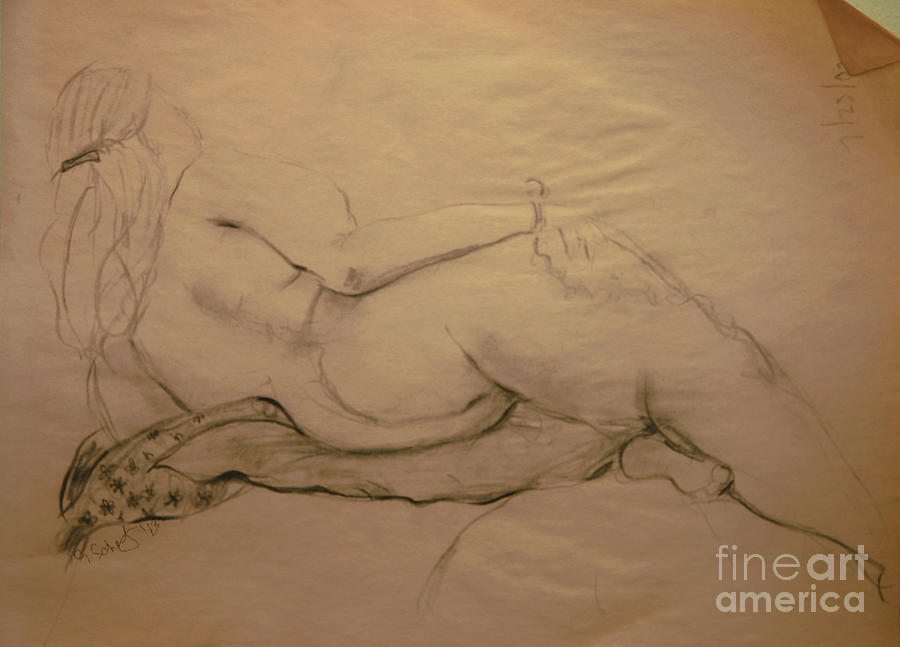 Nude on Blanket Digital Art by Gabrielle Schertz