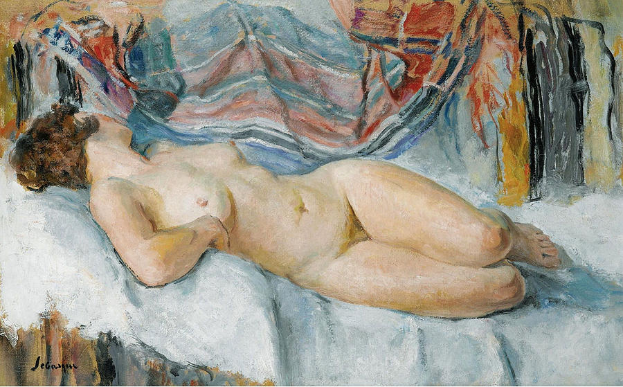 Nude on the Bed Painting by Henri Lebasque