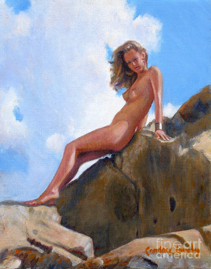 Nude on the Rocks Painting by Candace Lovely
