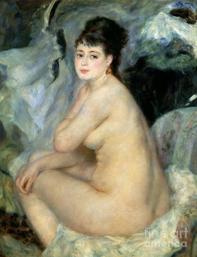 Pierre Auguste Renoir Painting - Nude or Nude Seated on a Sofa 1876 by Renoir by Pierre Auguste Renoir