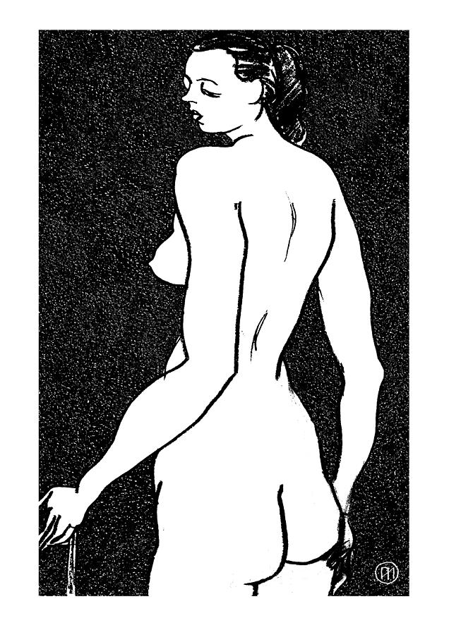 Nude Drawing - Nude Sketch 6 by Leonid Petrushin