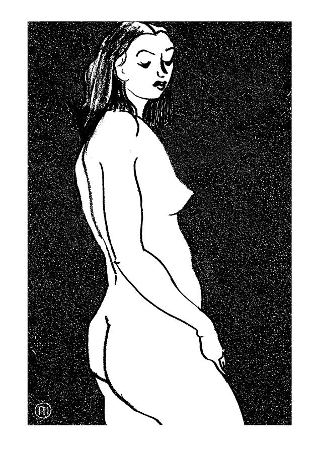 Nude Drawing - Nude Sketch 8 by Leonid Petrushin