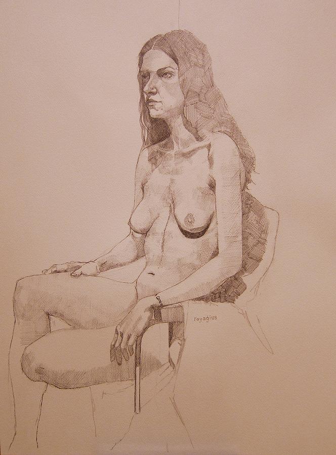 Nude study for Niki Painting by Ray Agius