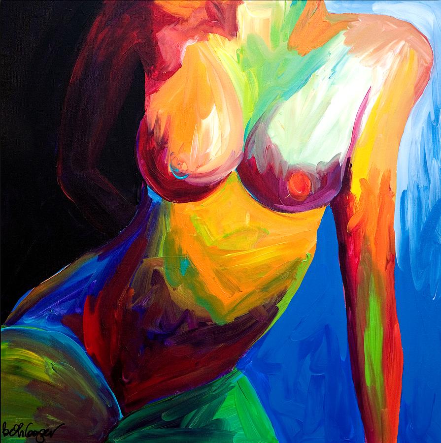Female Body Painting - Nude Study in Color by Beth Cooper