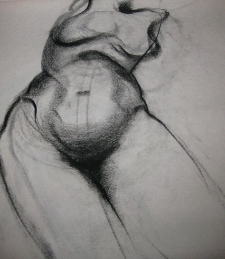 Nude thighs Drawing by Carole Johnson