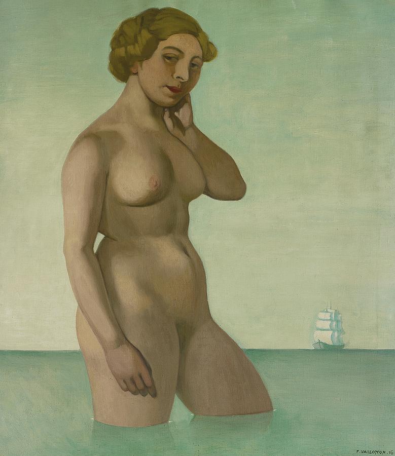 Nude with a Frigate Painting by Felix Vallotton