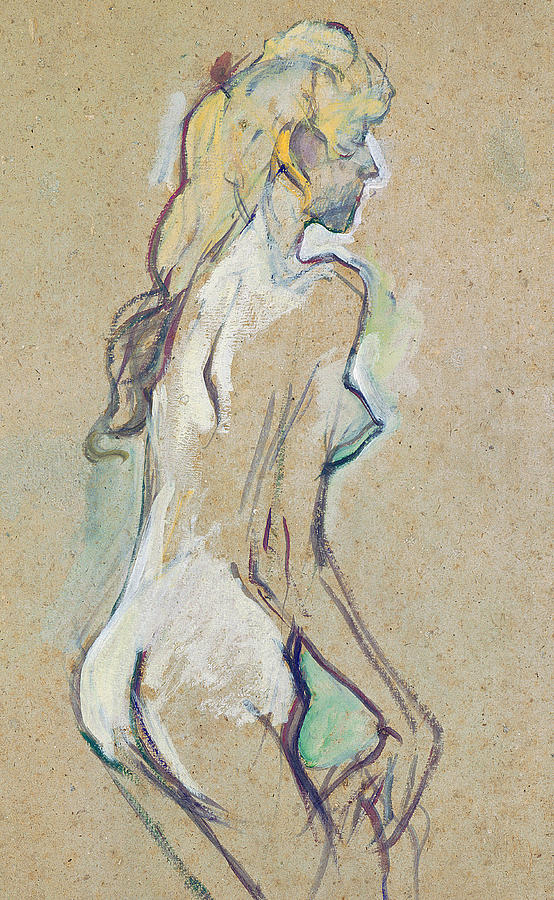 Nude Young Girl Drawing by Henri de Toulouse-Lautrec