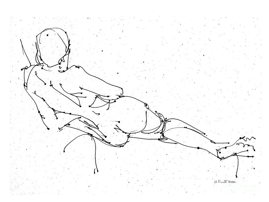 Nude_Male_Drawing_24 Drawing by Gordon Punt