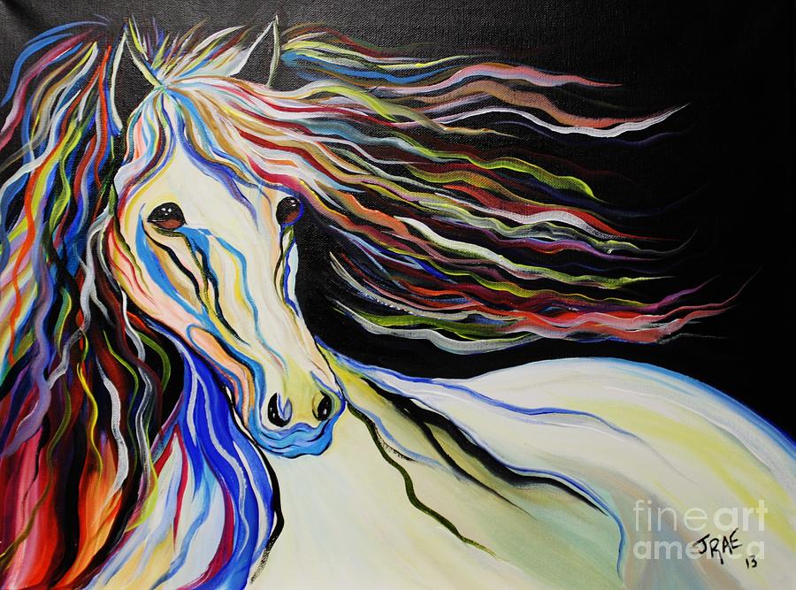 Nuella Horse with the White Shoulder Painting by Janice Pariza
