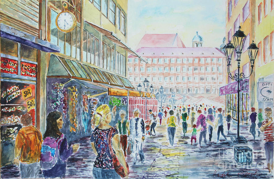 Nuernberg half past four Painting by Almo M